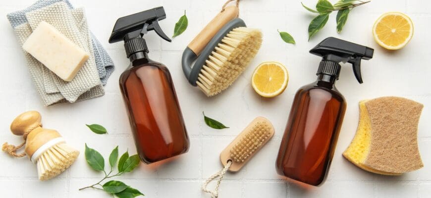 Natural,Cleaning,Products,And,Tools,Promoting,A,Sustainable,Lifestyle,With