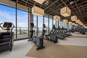 fitness center with a view